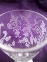 Set of Four Lotus Vesta Pattern Etched Crystal Liq