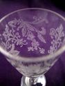 Set of Four Lotus Vesta Pattern Etched Crystal Liq