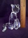 Large Crystal Figurine Sitting Cat, Faceted Crysta