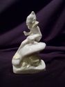 Figurine, Belleek, Porcelain, Elf, Sitting on Mush