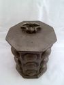 Hexagonal Molded Pewter Container, Cigar Box, Earl