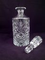 Cut Crystal Decanter, Stoppered, Cross-Hatch and F