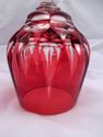 Cut Crystal Bell, Cranberry Cut to Clear with Clea