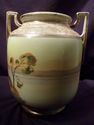 Nippon Porcelain Hand Painted Vase, Gilded, Handle