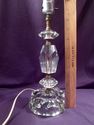 Crystal Glass Table or Boudoir Lamp, Working, Late