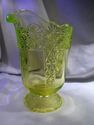 Large Pitcher, Heavy Vaseline Glass, Mosser Queen'