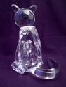 Large Crystal Figurine Sitting Cat, Faceted Crysta