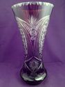 Large Amethyst Cut to Clear Crystal Vase, Possibly