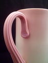 Early Fenton Burmese Pitcher, Satin, Applied Reede