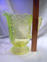 Large Pitcher, Heavy Vaseline Glass, Mosser Queen'