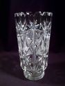 Set of Two Vintage Footed Crystal Vases, Handcut, 