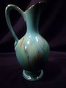 German Ceramic Pitcher/Vase, Green/Blue, Orange Hi