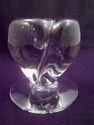 Pair of Heavy Crystal Candle-holders, Footed, Swir