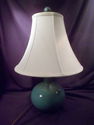 Blue Ceramic Lamp, 22" Height, with Shade and Matc