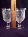 Pair Of Scalloped EAPG Buttermilk Glasses or Spoon