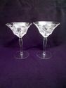 Pair of Morgantown Lace Bouquet Etched Ocular Wine