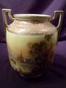 Nippon Porcelain Hand Painted Vase, Gilded, Handle