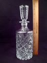 Cut Crystal Decanter, Stoppered, Cross-Hatch and F