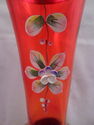 Large Bohemian Hand-Made Cranberry Art Glass Vase,