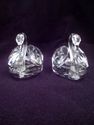 Pair of Medium Swarovski Cut Crystal Swans with Bo