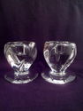 Pair of Heavy Crystal Candle-holders, Footed, Swir