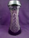 Large Amethyst Cut to Clear Crystal Vase, Possibly