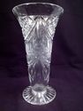 Vintage Footed Cut Crystal Vase, Cross-Hatch, Fan,