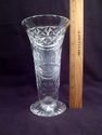 Vintage Footed Cut Crystal Vase, Cross-Hatch, Fan,