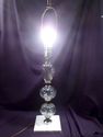 Swirled Glass Bulb Lamp with Marble Base, Working