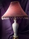 Hand-Painted Ceramic Lamp with Exotic Amethyst Bea