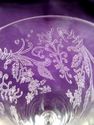 Set of Four Lotus Vesta Pattern Etched Crystal Liq