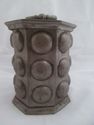 Hexagonal Molded Pewter Container, Cigar Box, Earl