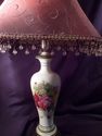 Hand-Painted Ceramic Lamp with Exotic Amethyst Bea