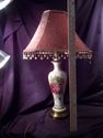 Hand-Painted Ceramic Lamp with Exotic Amethyst Bea