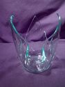 Glass Napkin Vase, Bowl, Art Glass, Very Light Gre