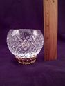 Small Heavy Cut Crystal Bud Vase, Spherical, Hobna