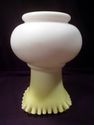 Fenton Vase, White Encased in Yellow, Squared Corr