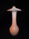 Small Art Glass Vase, Handmade, Deep Orange to Whi