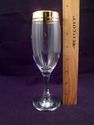 Set of Six Champagne Flutes, Gold Rims, Possibly S