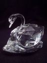 Pair of Medium Swarovski Cut Crystal Swans with Bo