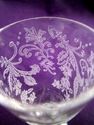 Set of Four Lotus Vesta Pattern Etched Crystal Liq