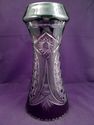 Large Amethyst Cut to Clear Crystal Vase, Possibly