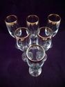 Set of Six Champagne Flutes, Gold Rims, Possibly S