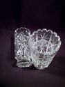 Set of Two Vintage Footed Crystal Vases, Handcut, 