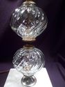 Swirled Glass Bulb Lamp with Marble Base, Working