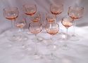 Ten Pieces Pink Optical Ribbed Elegant Glass Stemw