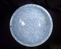 Rare Large Spatterware Enameled Blue, White Metal 