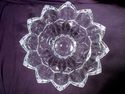 Rare Geometric Footed Crystal Centerpiece Bowl, Lo