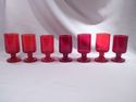 Collection 10 Ruby Red Footed Glasses, 7 Cordial o