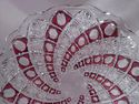 Very Rare Ruby Glass Cut to Clear Cake Plate, Swir